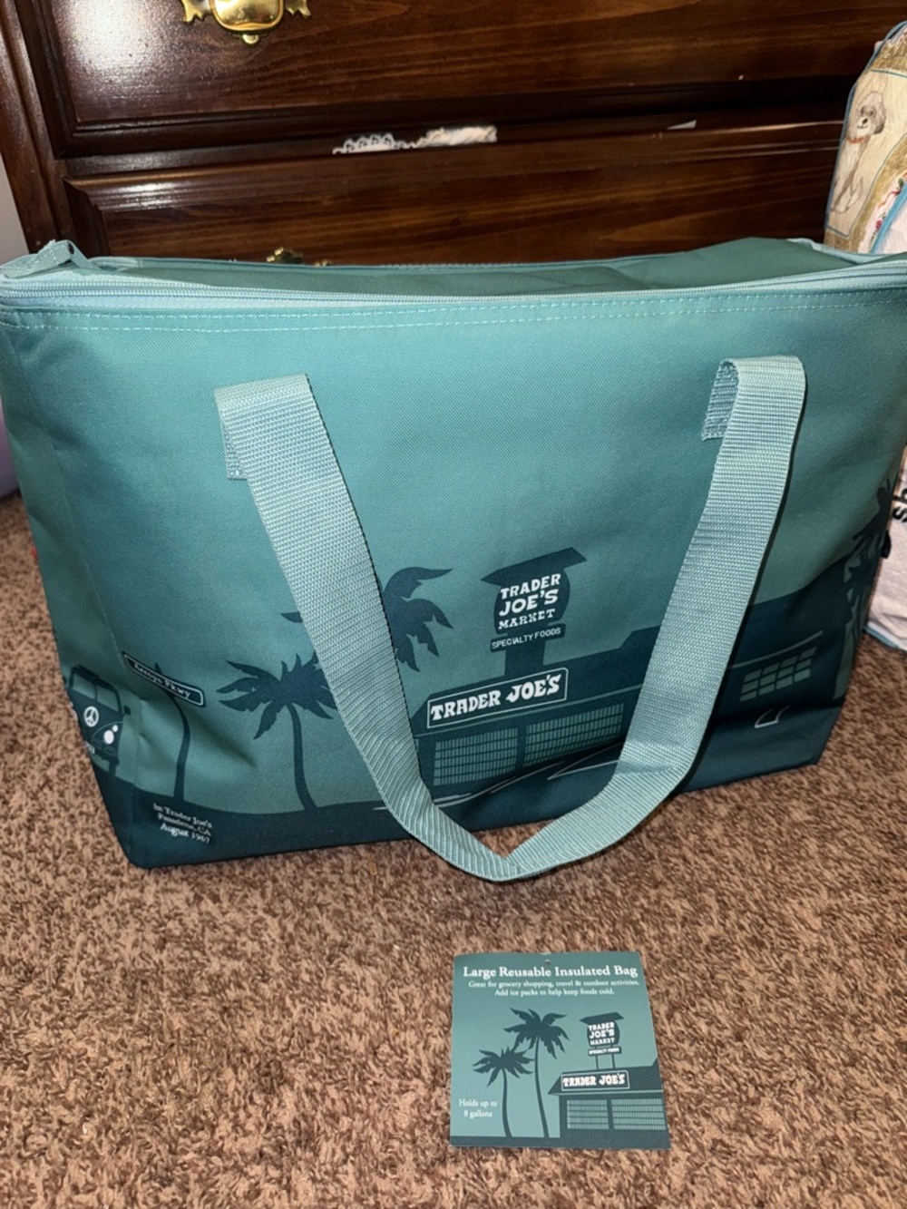 Trader Joe’s Joes Large Insulated Bag Dusty Blue Never used
